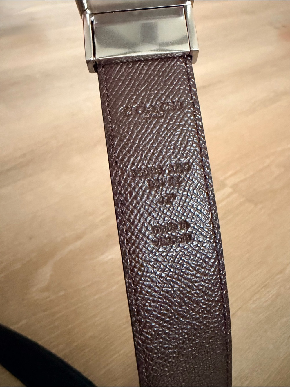 $198 Coach Reversible Signature Leather Belt F59116 Harness Buckle Cut-To-Size - Picture 4 of 10